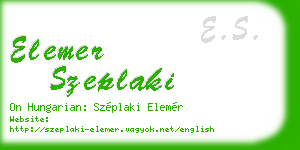 elemer szeplaki business card