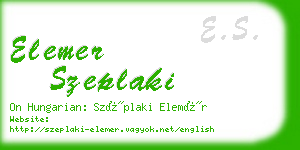 elemer szeplaki business card